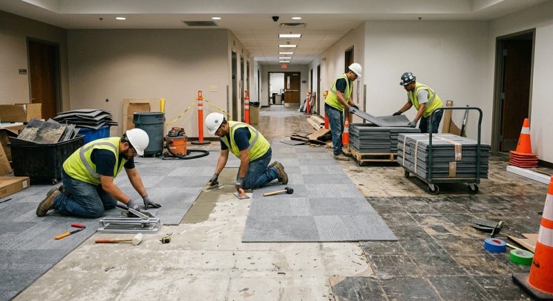 Our team working on Flooring Service projects in Chelmsford, MA